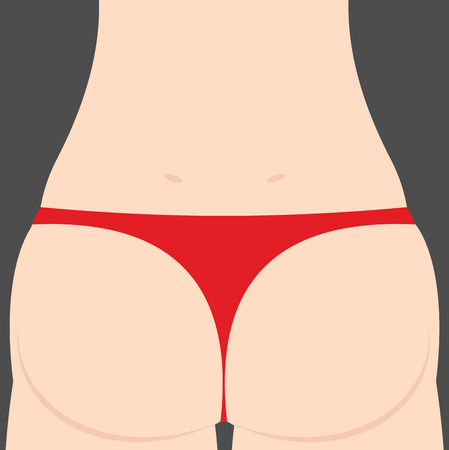 Bikini Sexy Girl ass. Vector illustrationのイラスト素材