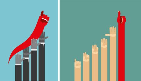 Set business hands. business concepts in flat style for infographics. Vector illustratorのイラスト素材