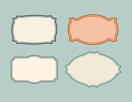 Set vintage frames. Retro card. Vector illustrationのイラスト素材