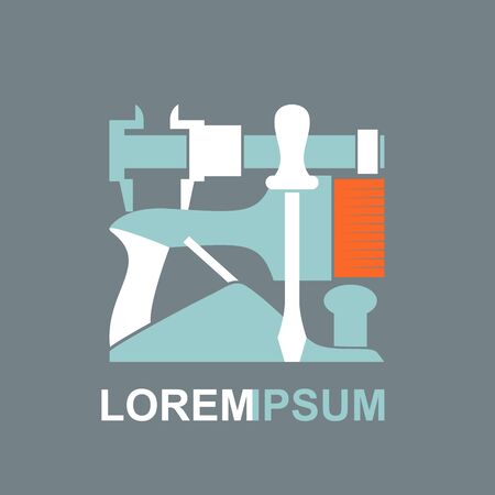 Construction tools icon. Vernier caliper screwdriver brush Planer. Vector illustration. Template conceptual Tool shop.のイラスト素材