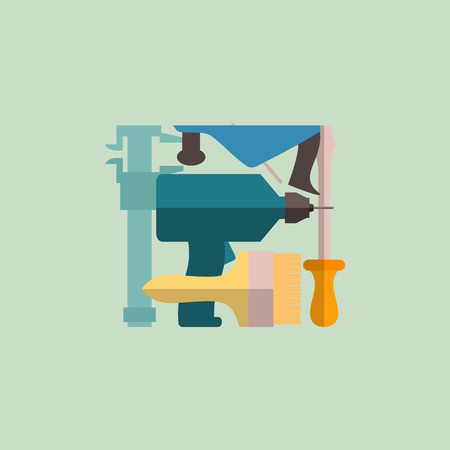 Construction tools icon. Vector illustration. Template conceptual Tool shopのイラスト素材