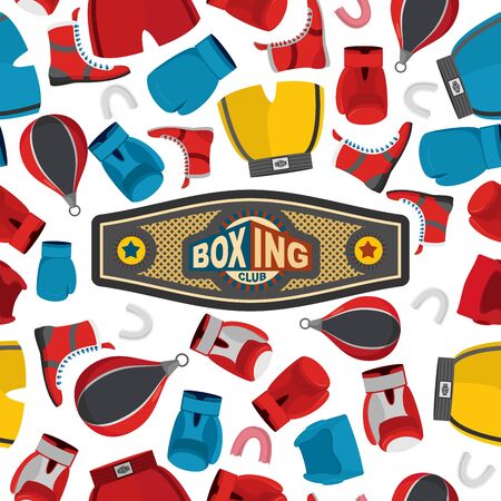 Boxing Seamless Pattern sports background.のイラスト素材