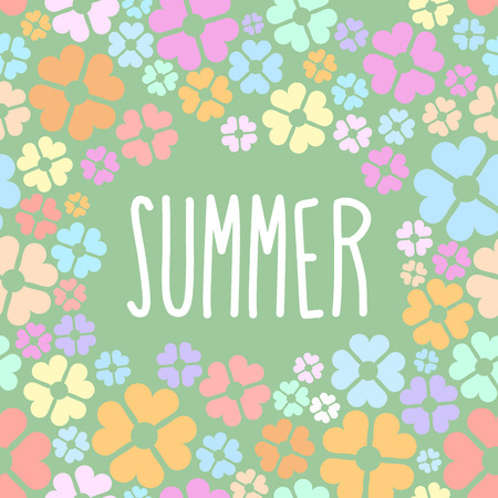 Summer flowers. Vector background for flyers.のイラスト素材