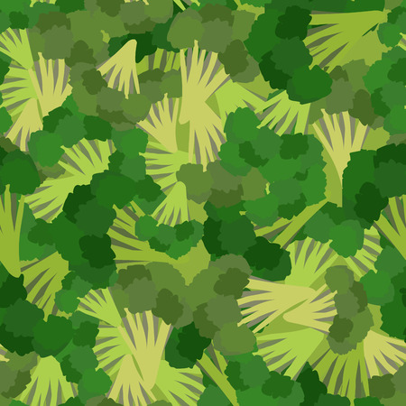 Broccoli pattern. Seamless background with green broccoli. Vector textureのイラスト素材