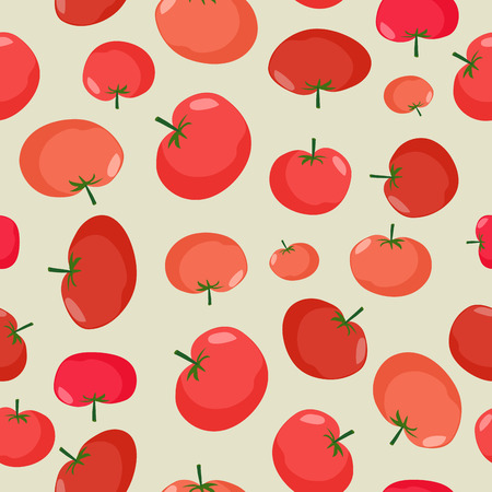 Tomato seamless pattern. Vegetable vector background red tomatoesのイラスト素材