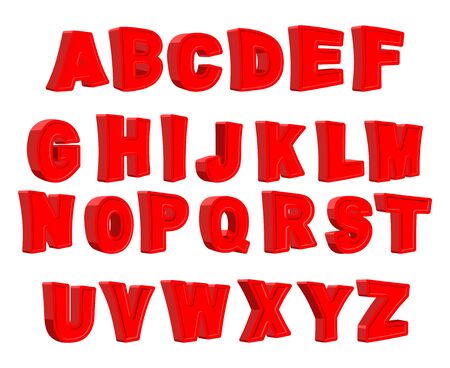 Toy letter. Red alphabet. Cartoon children ABC. Vector illustrationのイラスト素材