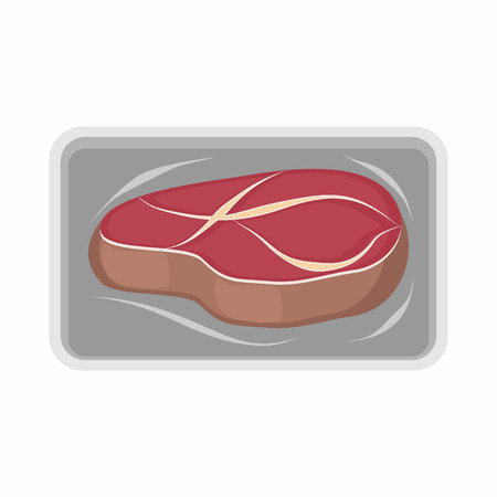 Meat packaging. fresh steak.Vector illustration of beefのイラスト素材