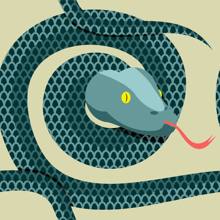 Snake seamless pattern. Longest reptile Python. Vector ornament illustration.のイラスト素材