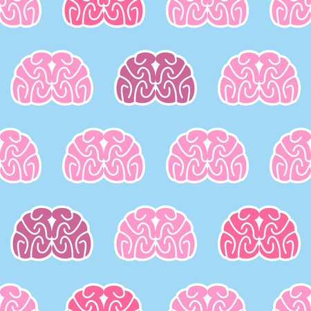 Brains seamless pattern. Background of organs of human head. Anatomical medical ornament. Vector illustration.のイラスト素材