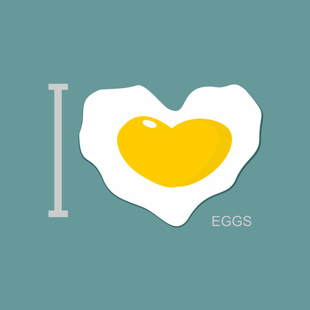 I love scrambled eggs Scrambled eggs as a symbol of heart. のイラスト素材