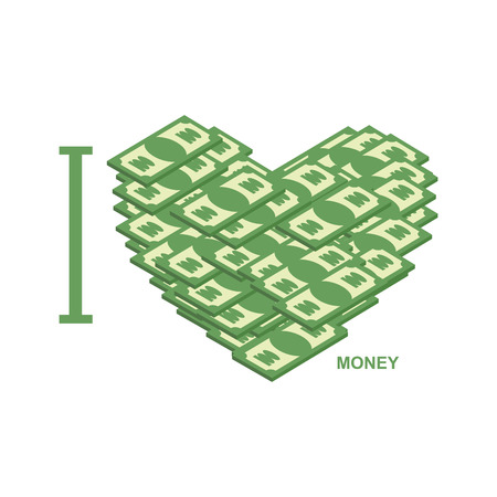 I love money Symbol of heart of dollars. のイラスト素材