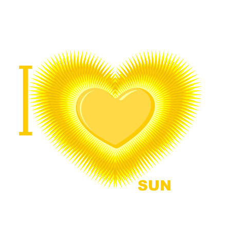 I love Sun Symbol of heart of the Sun. のイラスト素材