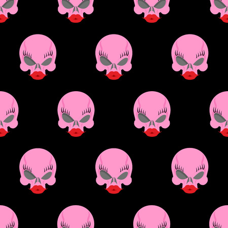 Woman skull seamless pattern.のイラスト素材