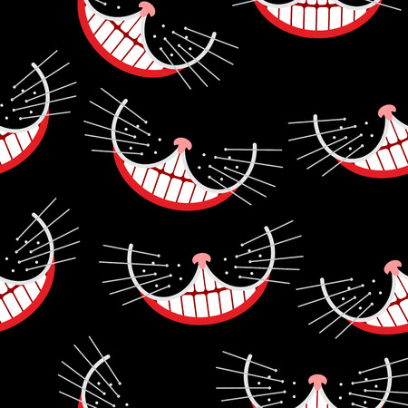 Cheshire cat Smile  seamless pattern. のイラスト素材