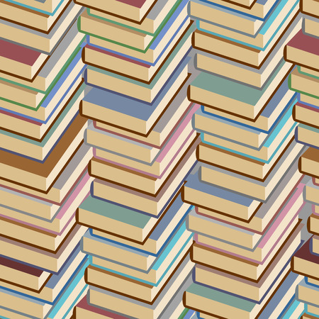 Stack of books seamless pattern. のイラスト素材