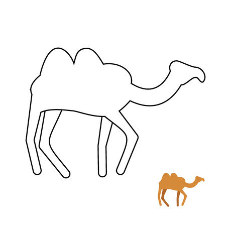 Camel coloring book. Desert animal vector illustration.のイラスト素材
