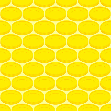 Seamless pattern gold coins, money. Vector background cashのイラスト素材
