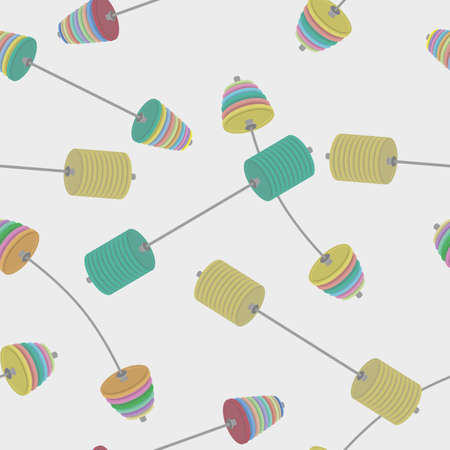 Sports seamless background from a barbell. Vector pattern for bodybuilding and powerliftingのイラスト素材