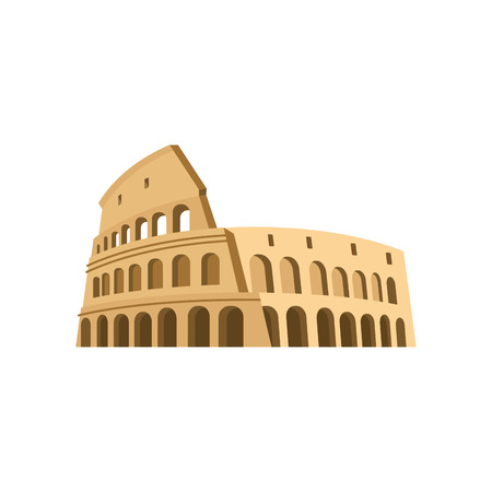 Colosseum in Rome on a white background. Italy Landmark architecture.のイラスト素材