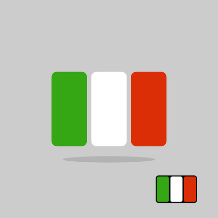 Italy flag, stylized Flag Italian of geometrical elements. Vector illustrationのイラスト素材