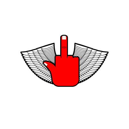Winged Fuck symbol, illustration of obscene gestureのイラスト素材