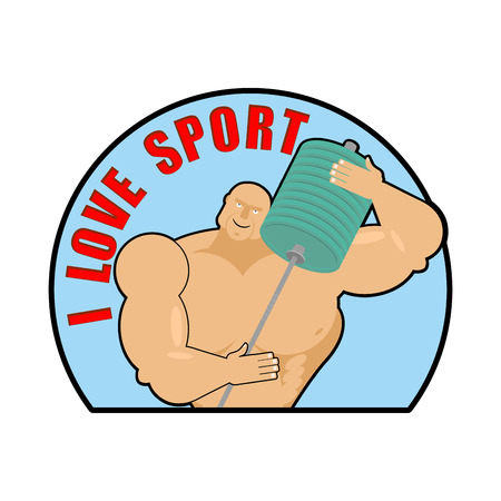 I love  sport. Emblem, sign for fans of bodybuildingのイラスト素材