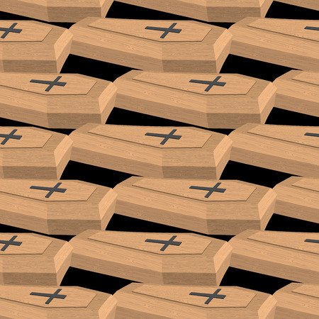 Wooden coffins seamless patternのイラスト素材