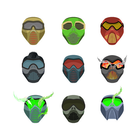 Set helmets and masks for sports.のイラスト素材