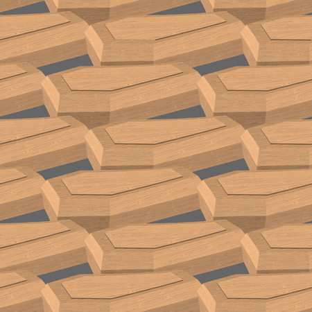 Coffin isometric illustration. Seamless pattern box for dead.のイラスト素材