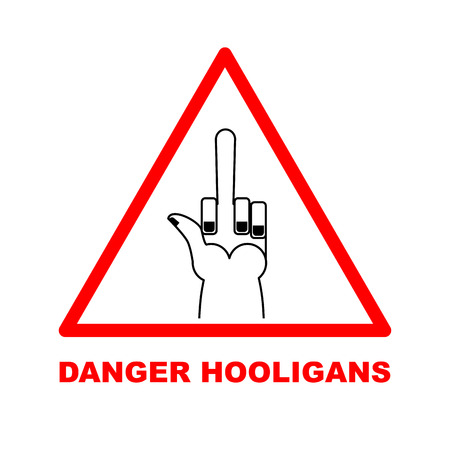 Danger sign. Red triangle-road signのイラスト素材