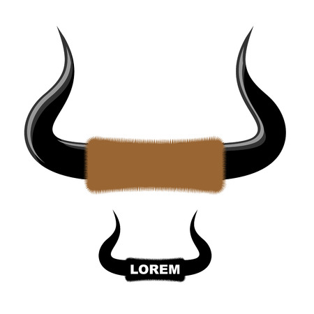 Big Bull Horn logo. Vector template emblem. horns of  animal farm.のイラスト素材