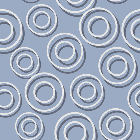 White circle with shadow seamless pattern on gray background. Abstract vector background of circles.のイラスト素材
