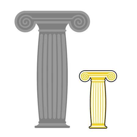 Old greek column. Vector illustration. Ancient stone high postのイラスト素材