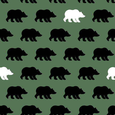 White Bear and Grizzly seamless pattern. Background of wild animalsのイラスト素材