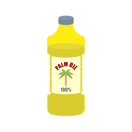 Palm oil bottle. Plastic bottle for food preparation.のイラスト素材