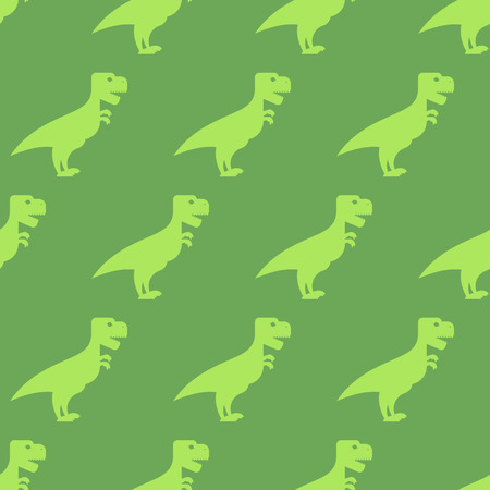 Dinosaur seamless pattern. Texture of  ancient animals of Jurassic period. Big Green predator. Repeating background t-Rex. Ornament for  fun childrens fabricのイラスト素材