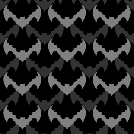 Bats seamless pattern. Background of flying animals. Black ornament from  bloodsuckers and vampires.のイラスト素材