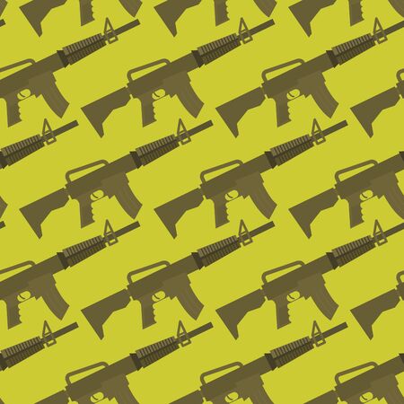 Automatic gun seamless pattern. Military background. Weapons ornament. Many Army M16 rifle.のイラスト素材