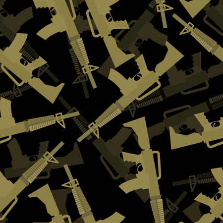 Military M16 rifle seamless pattern. 3d background of machines gun. Army ornament.のイラスト素材