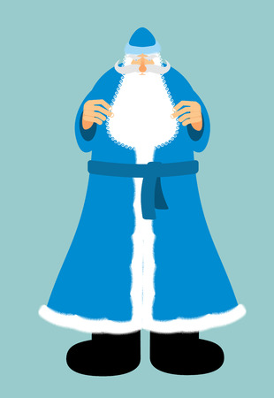 Russian Santa Claus in blue clothes. New year old man with beard and mustache. Christmas characterのイラスト素材