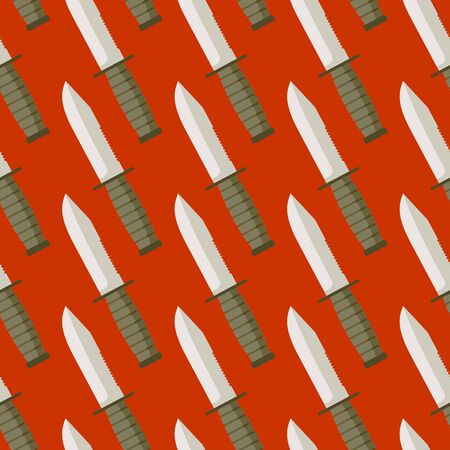 Military Knife seamless pattern. Background bladed weapons. Ornament of  blades.のイラスト素材