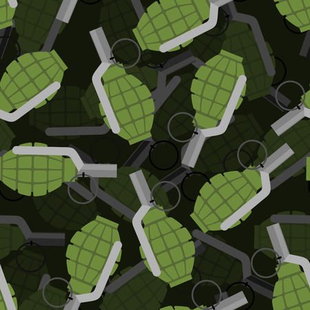Hand grenade 3D seamless pattern. Bomb, Explosive background. Many of explosive ordnance. Ornament military projectile. Texture War Accessory.のイラスト素材