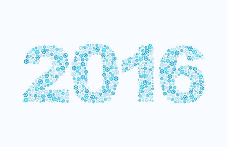 Snowflakes 2016. Figures from snow. Figures for new yearのイラスト素材