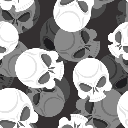 Skull seamless pattern. Head Sklet 3d background. Death of ornament.のイラスト素材