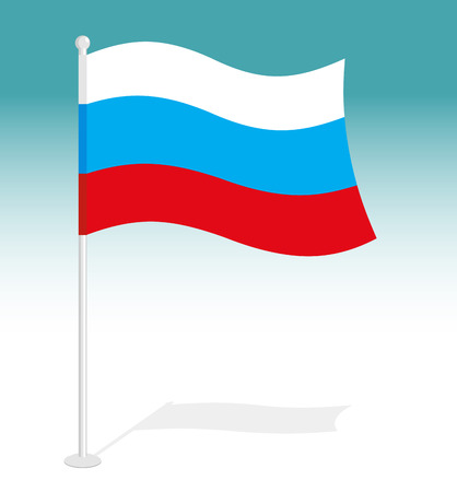 Flag of Russia. Official national character of Russian Federation. Traditional Russian growing flag.のイラスト素材
