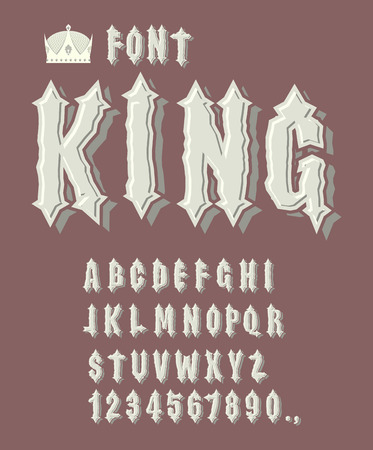 King font. Ancient Royal font. ABCs of Renaissance. Font for King and Knights.のイラスト素材
