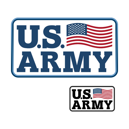 US Army. Emblem for army of America. Flag of United States America. United States Army. Military emblem for United States. USA Flagのイラスト素材