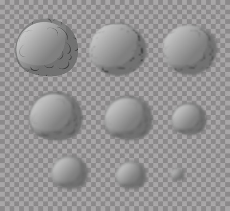 Mercury. Planet Mercury isolated. Set planet Mercury with varying degrees of blur. blur effect mercury. Astronomical objects. Cosmic starのイラスト素材