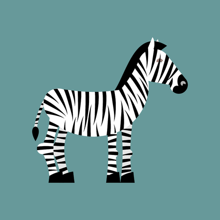 Zebra. Wild animals of Africa. Striped zebra. Zebra isolatedのイラスト素材