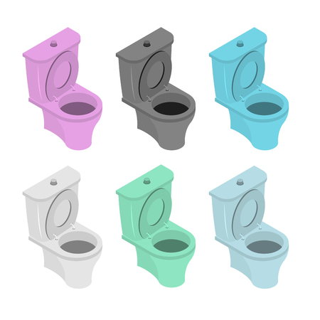 Colored toilet. Colored accessory for WSのイラスト素材